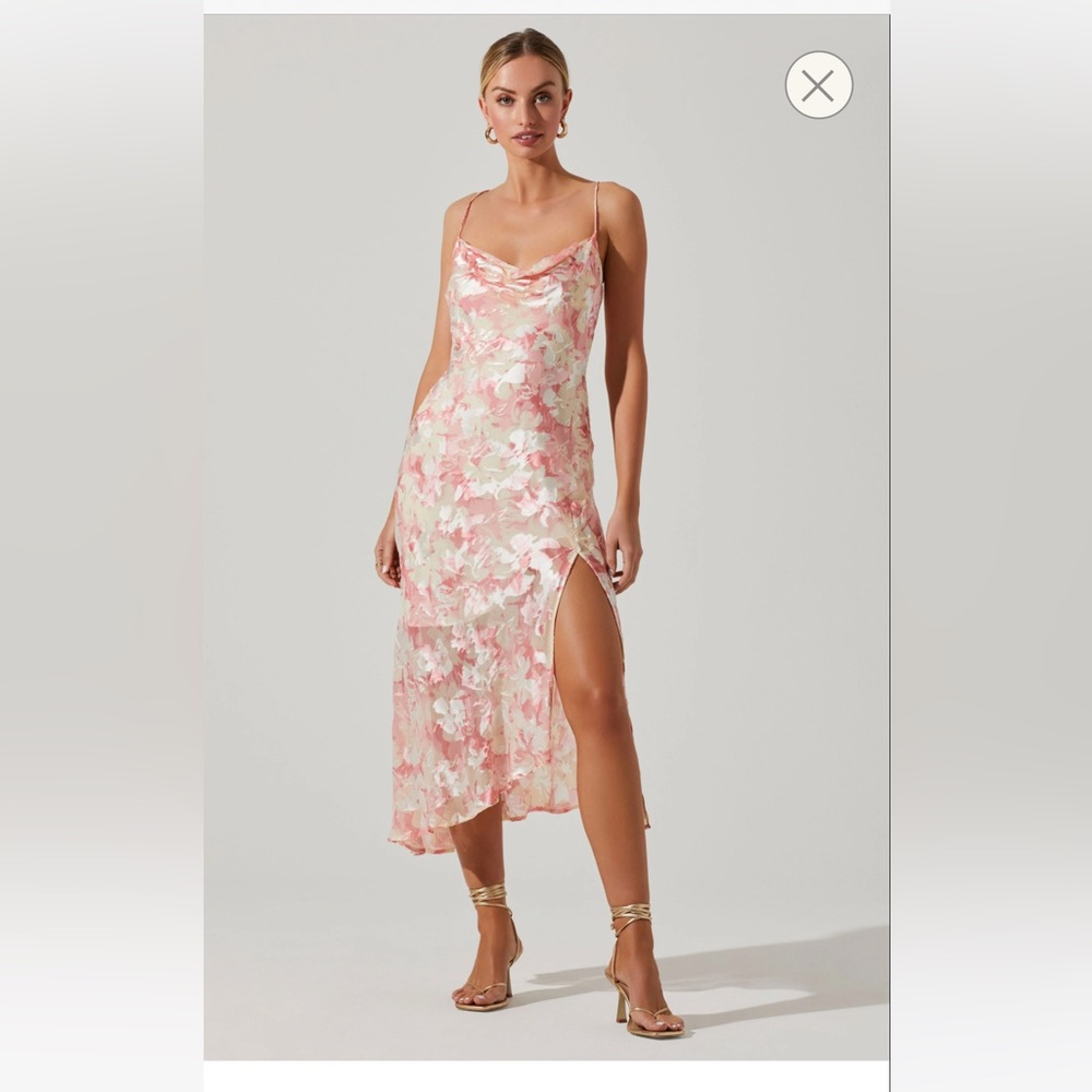 GAIA FLORAL BURNOUT MIDI DRESS - ASTR the label